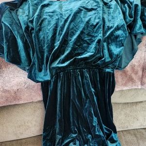 An emerald green dress